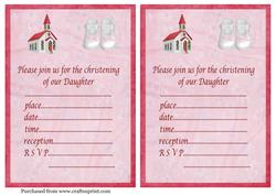 2 Christening Invitations for a Girl