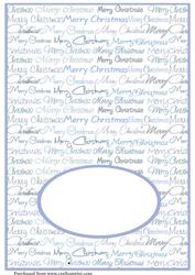 A5 Landscape Insert Multi Merry Christmas in Blues