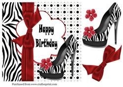 Zebra Birthday Shoe Topper