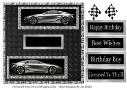 8 in Topper Silver Cars on Checker Plate Backing