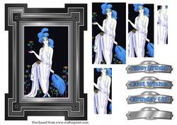 Art Deco Topper with Pyramid Layers in Blue
