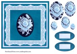 7 in Cameo Rose Oval Pyramid Topper in Blue