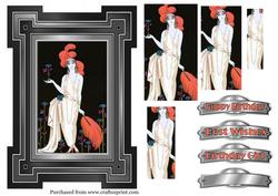 Art Deco Pyramid Topper in Red