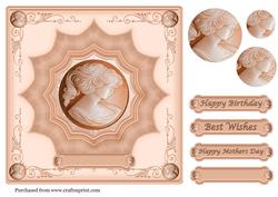 7 in Round Cameo Pyramid Topper in Beige