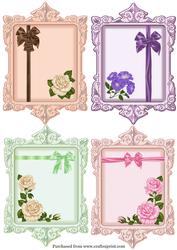 4 Flower & Ribbon Toppers