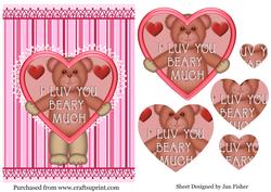 I Love You Beary Much Pyramid Heart
