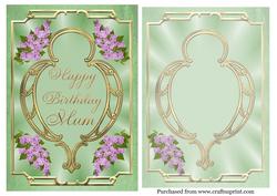 Mum Birthday in Green & Gold with Lilac Spray