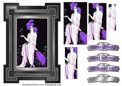 Art Deco Topper with Pyramid Layers in Lilac