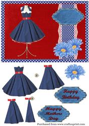 Blue Poker Dot Dress