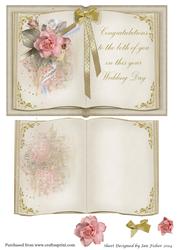 Open Book Wedding Card with Insert
