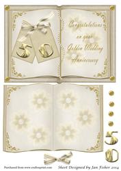 Golden Anniversary Open Book & Insert