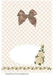 A5 Cream Roses Landscape Insert