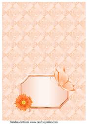 A5 Peach Butterfly Landscape Insert