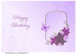 A5 Purple Happy Birthday Portrait Insert
