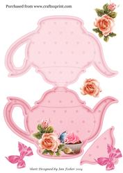 Teapot Shaped Card in Pink