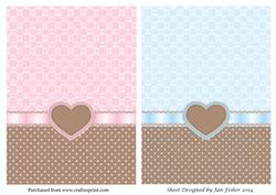 2 Card Fronts Spots in Pink & Blue