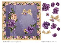 Cream & Lilac Roses 8 in Topper