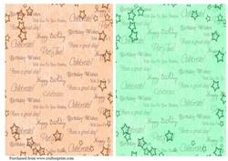Biege & Green A5 Birthday Backing Papers