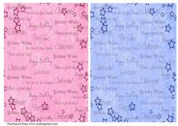 Pink & Blue A5 Birthday Backing Paper
