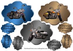 3 x Harley Motorcycle Toppers