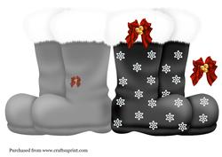 Black Santa Shaped Boot Card