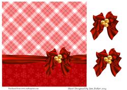8in Red Tartan Christmas Backing Paper