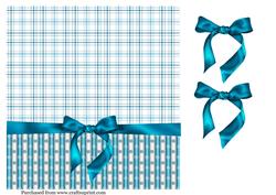 8in Backing Paper Blue Check