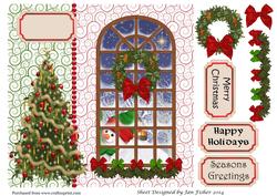 8in Card Front with Decoupage Elements