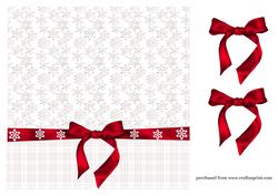 8in Backing Snowflakes-red Ribbon