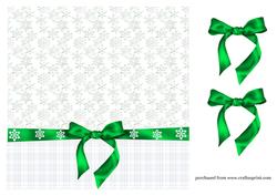 8in Backing Snowflakes-green Ribbon