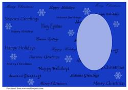 Portrait Insert Christmas Words in Blue