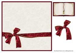 8in Cream on Burgundy Embossed Effect Backing