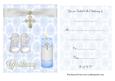 A5 Christening Invitation with Insert Boy