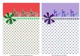 2 A5 Ho Ho Ho Card Fronts in Red & Green & Blue & Lilac