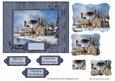 Vintage Village Scene Children in the Snow Pyramid