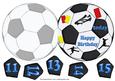 Football Shaped Card in Blue with Ages 11-15