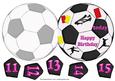 Football Shaped Card in Pink with Ages 11-15