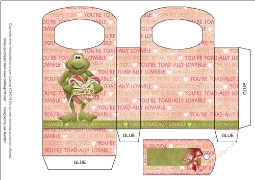 Toadally Lovable Valentines Bag & Tag