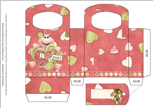 I Love you Valentines Bag & Tag
