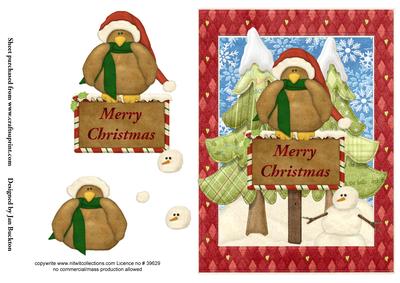 Xmas Bird Decoupage
