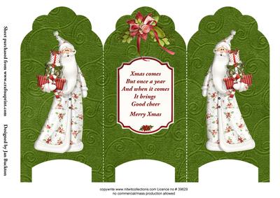 Screen Fold Quick Card - White Santa