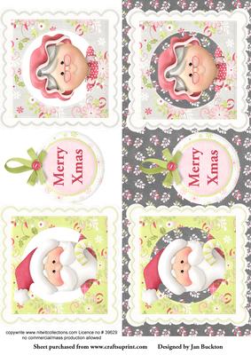 Large Dl Mr & Mrs Santa Card Front