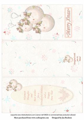 Bauble Christmas Card with Verse