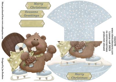 Beaver on Ice - Rocker Card