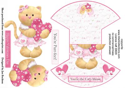 Cute Cat Valentines/birthday Rocker Card