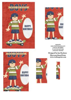 Boy on Skateboard Pyramage Card Front/topper