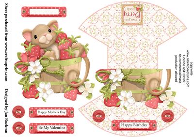 Cute Mouse Mothers Day /valentines / Birthday Rocker Card
