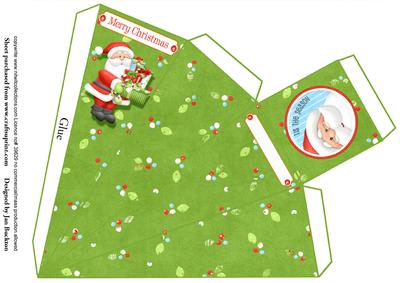 Santa with Pressies Pyramid Gift Box 2