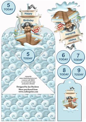 Pirate Spring Birthday Card & Tag