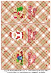 Triple Triangle Boxes - Gingerbread People Tartan Boxes